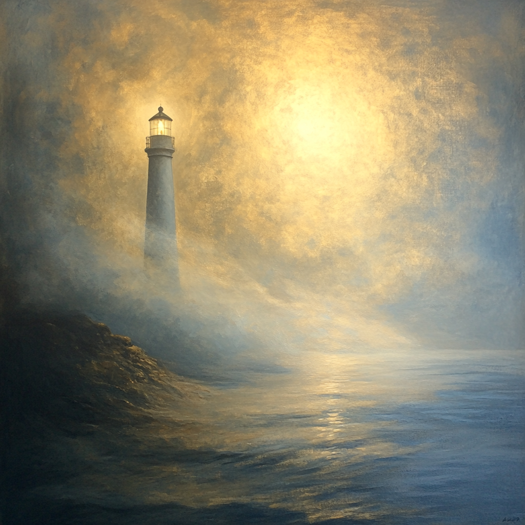 William Turner Inspired Lighthouse In Mist paint by numbers