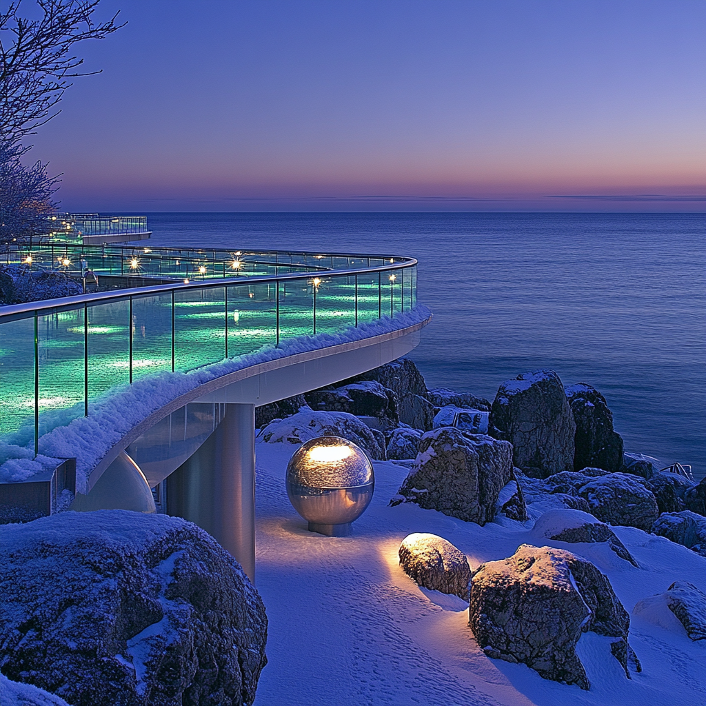 Glass Promenade Reykjavik Iceland paint by color