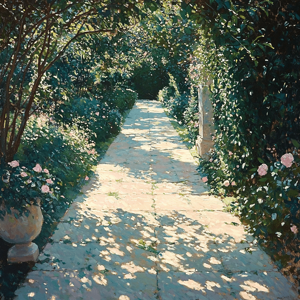 John William Waterhouse Inspired Romantic Garden Pathway Paint By Numbers