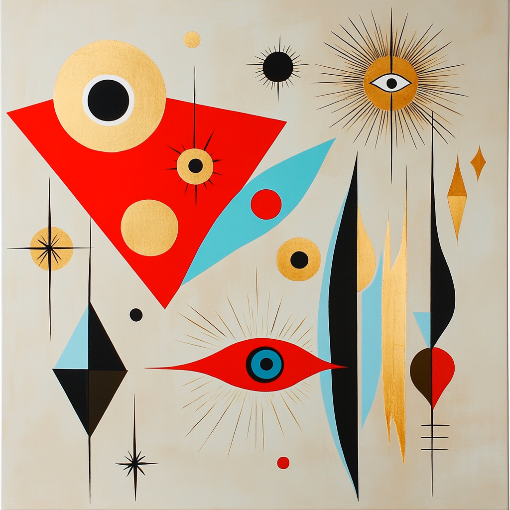 Joan Miró Inspired Dreamscape Geometry paint by numbers