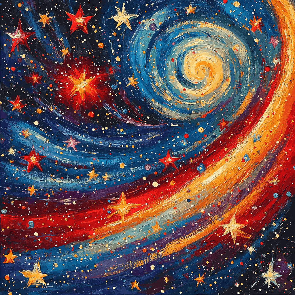 Jackson Pollock Inspired Galactic Kaleidoscope Numbered Painting Kits