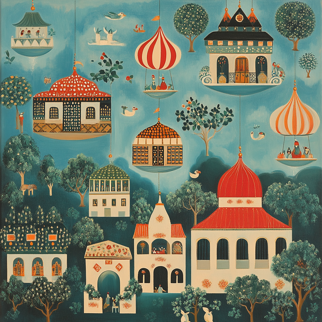 Marc Chagall Inspired Floating Market paint by number