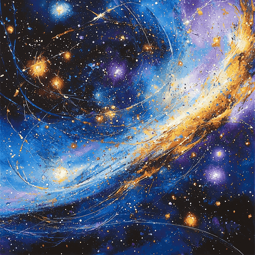Jackson Pollock Inspired Cosmic Whirls Paint By Numbers Art
