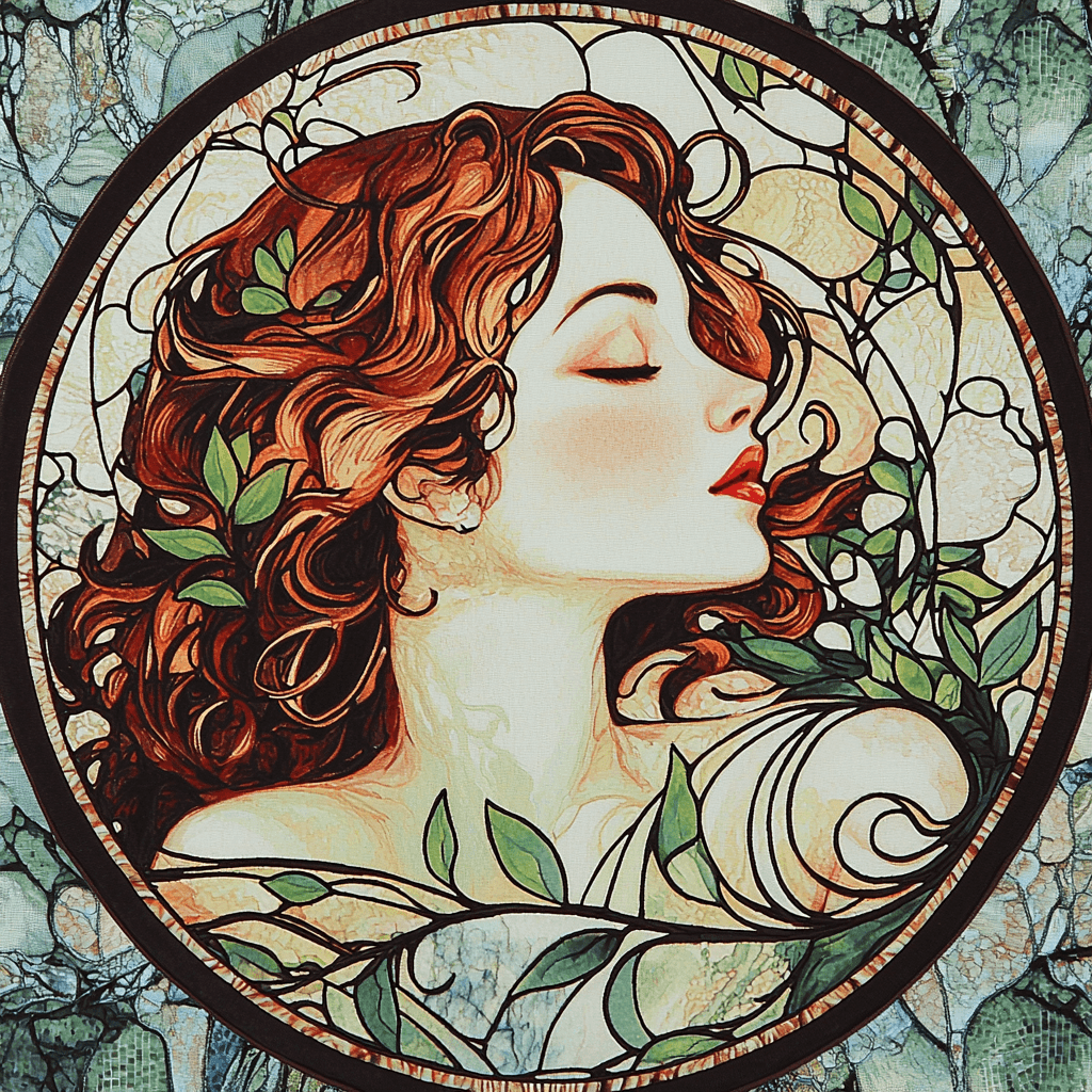 Alphonse Mucha Inspired Nature's Muse Throw Pillows Paint By Color