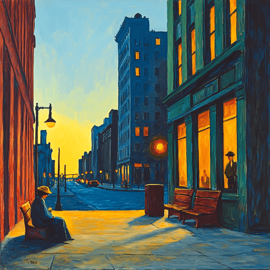 Edward Hopper Inspired Romantic Sunset Boulevard Paint By Numbers Art