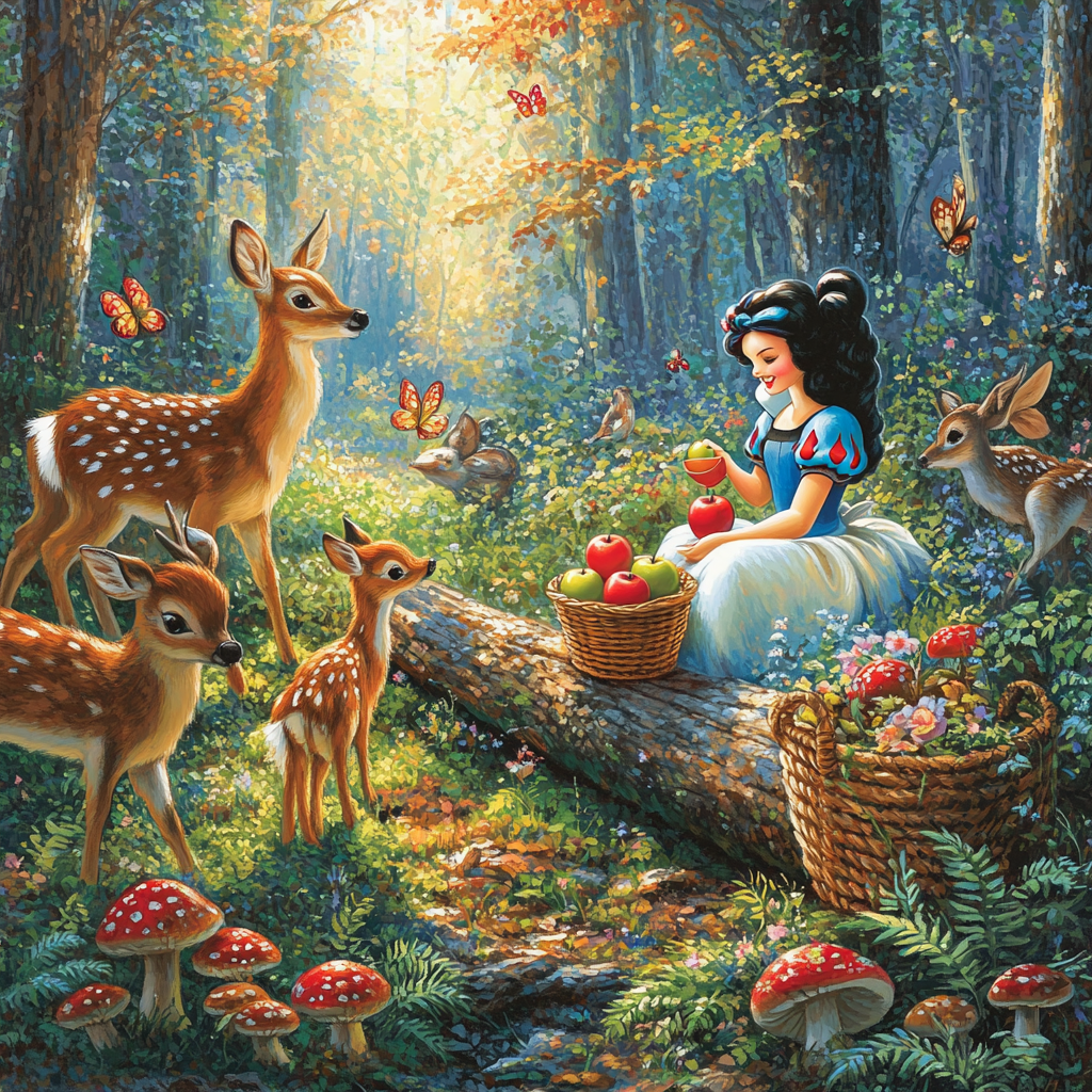Snow White Forest Friends Paint by numbers kits