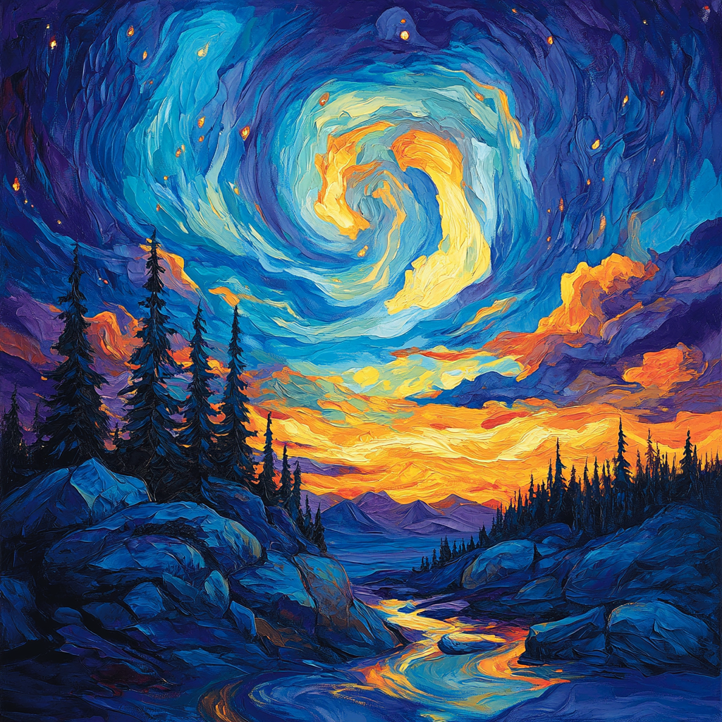 AY Jackson Inspired Northern Wilderness Aurora DIY paint by numbers