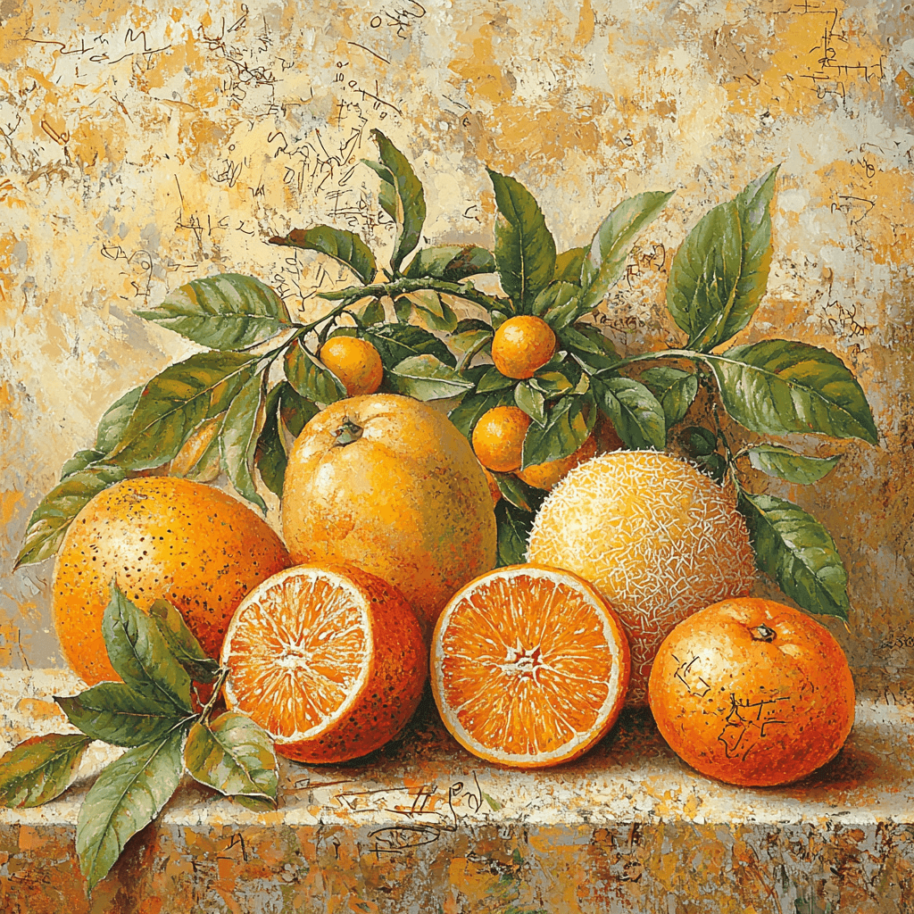 Leonardo Da Vinci Inspired Fruits Of Serenity Number Painting