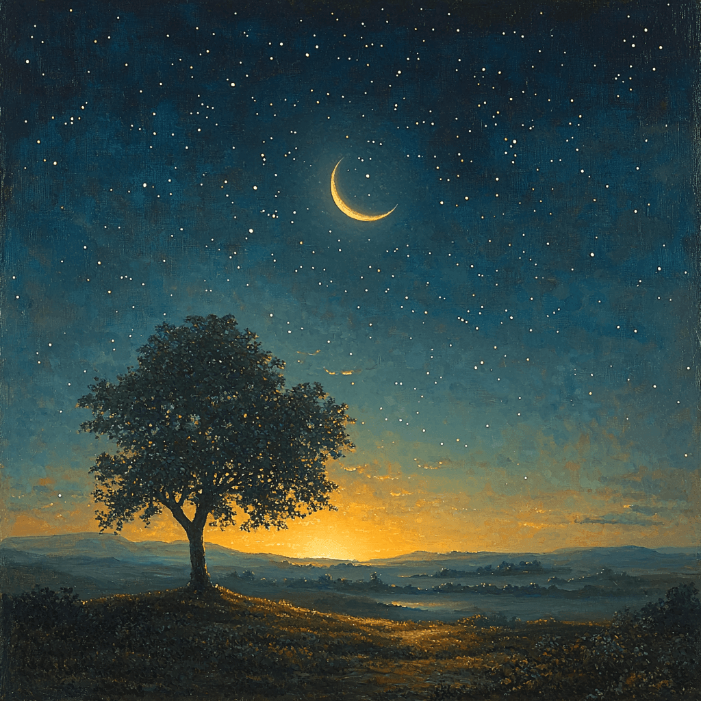 Caspar David Friedrich Inspired Mystical Starry Night Serenade - DIY Painting By Numbers Kit