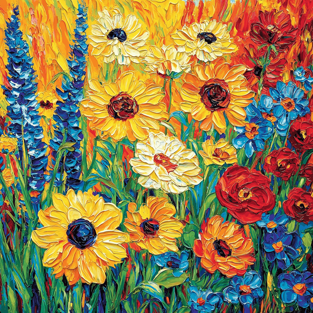 Vincent Van Gogh Inspired Garden Of Dreamy Blossoms Paint By Color