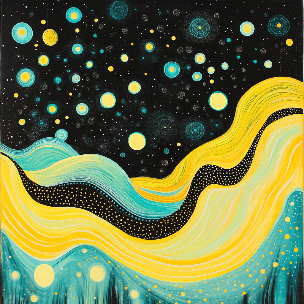 Yayoi Kusama Inspired Echoes Of Aurora Paint by numbers kits