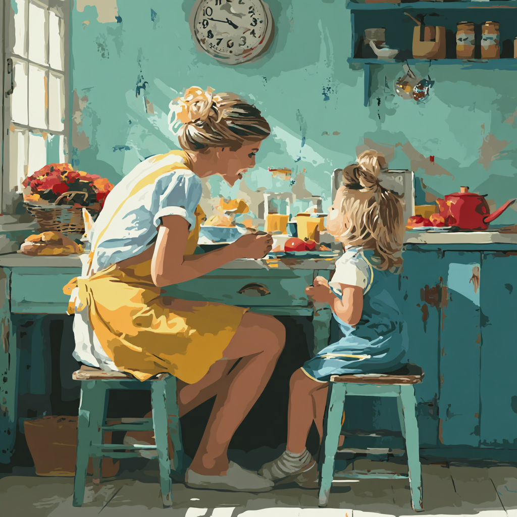 Morning Sunshine With Mom Number Painting