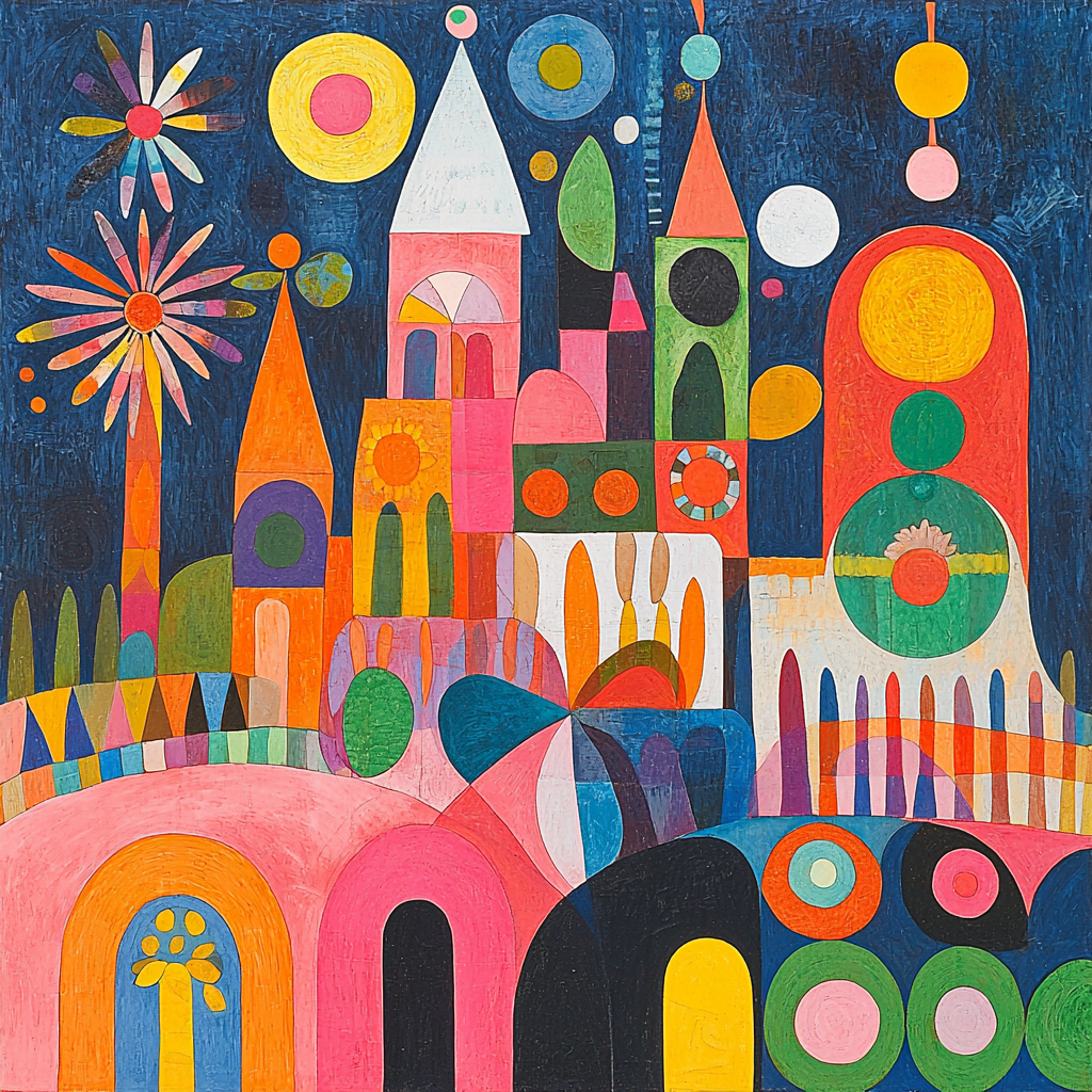 Paul Klee Inspired Joyful Whimsy Number Painting