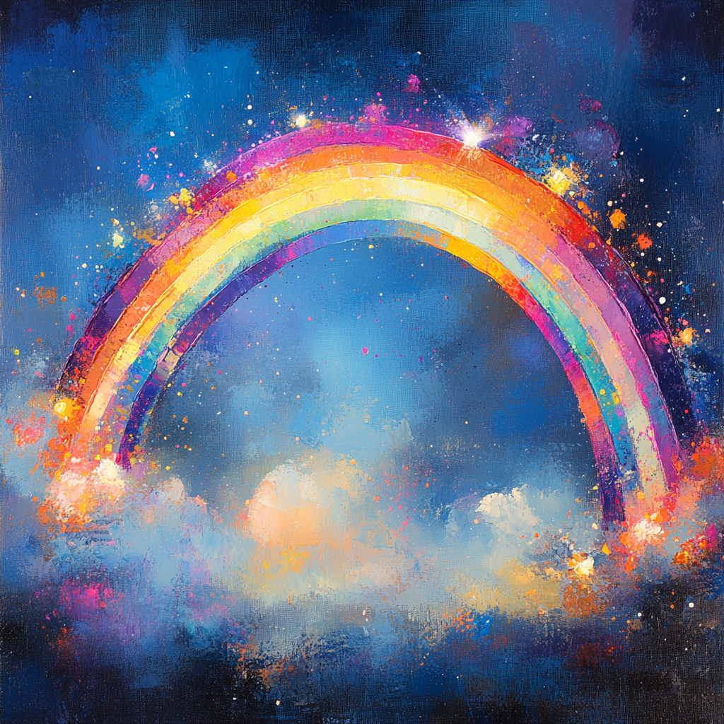 Edgar Degas Inspired Celestial Rainbowscape DIY paint by numbers