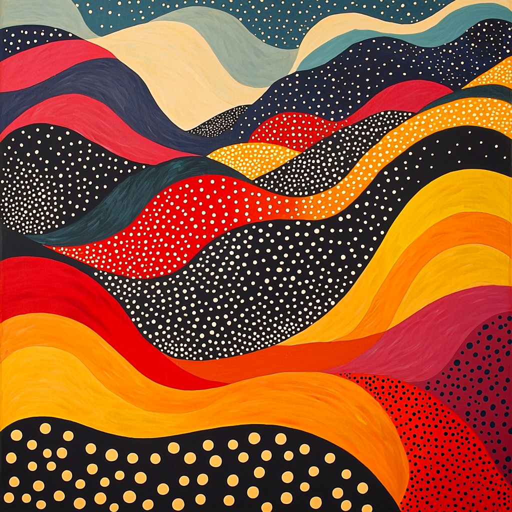 Yayoi Kusama Inspired Dancing Waves Of Color DIY Paint By Numbers
