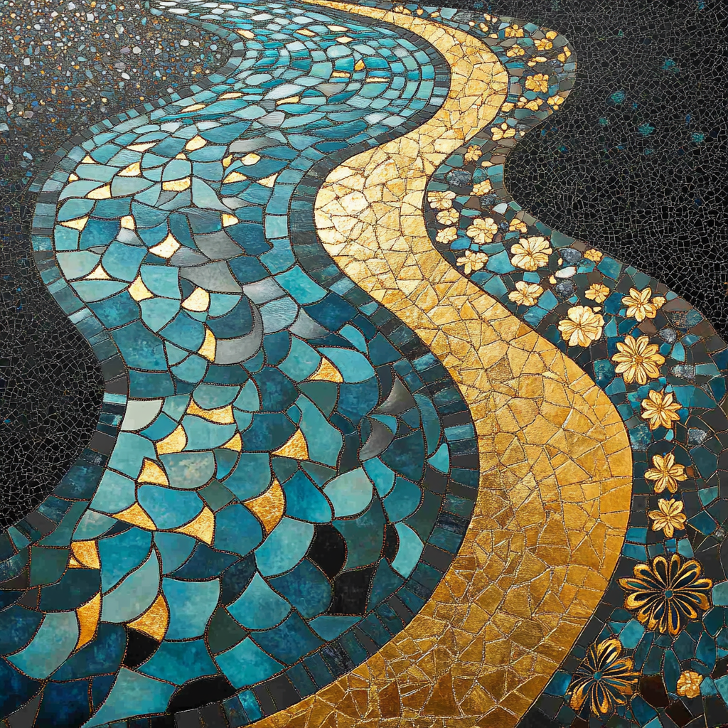 Gustav Klimt Inspired Luminous Ornamental River Painting by numbers kit