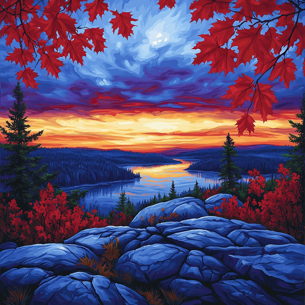A.Y. Jackson Inspired Twilight Over The Canadian Shield DIY paint by numbers
