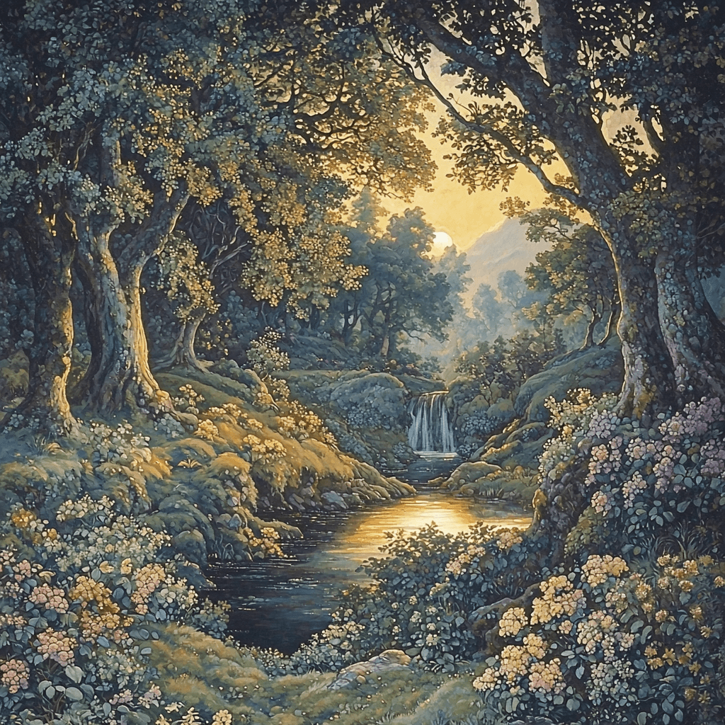 Edward Burne-Jones Inspired Ethereal Twilight Woods Paint By Numbers Art