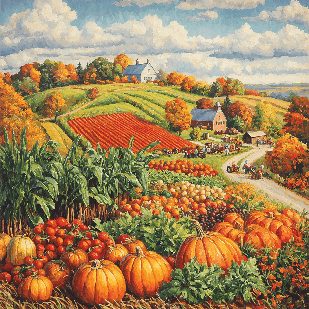 Thomas Hart Benton Inspired Spirited Autumn Harvest Paint By Numbers