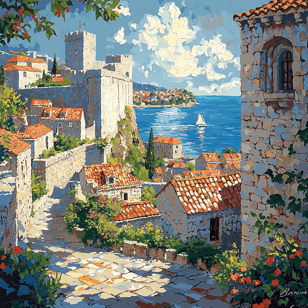 Dubrovnik City Walls - Croatia Paint By Numbers