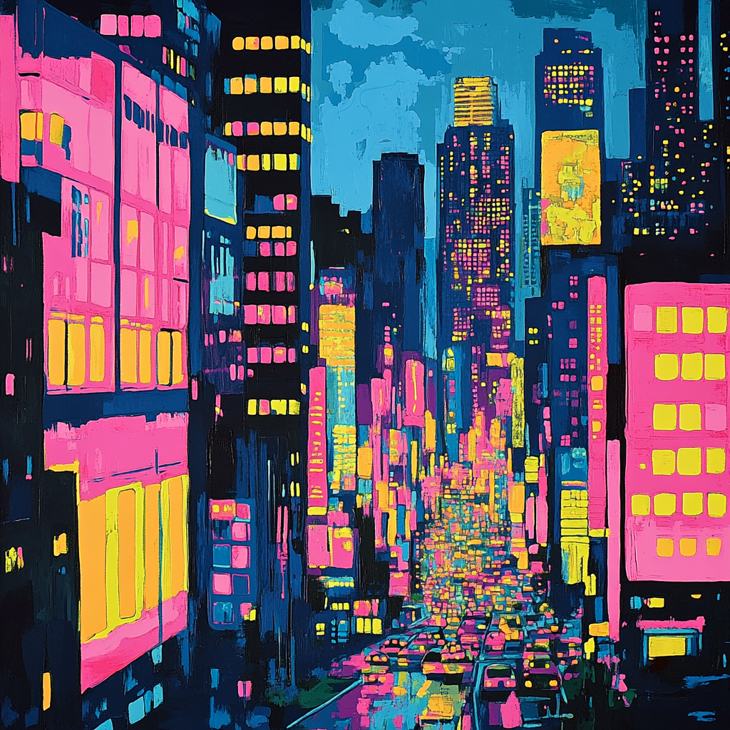 Andy Warhol Inspired City Lights DIY paint by numbers