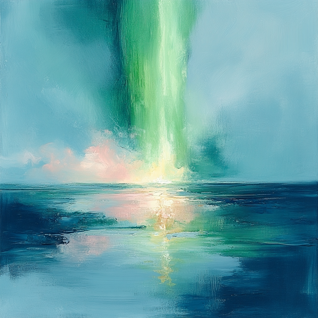 William Turner Inspired Aurora Over Ice Numbered painting kits