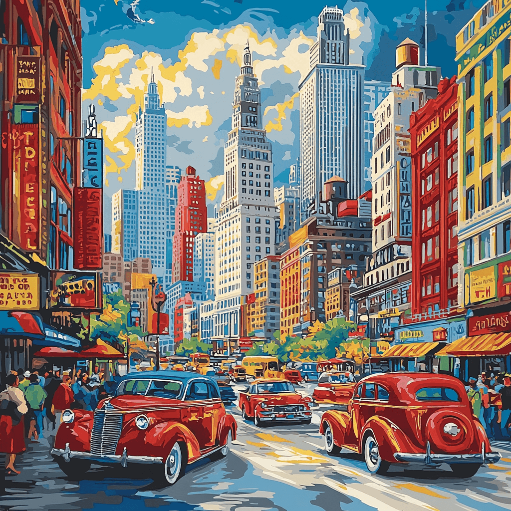 Edward Hopper Inspired Retro Metro Paint By Numbers Art