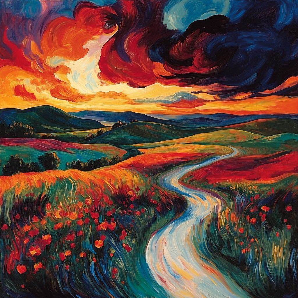 Edvard Munch Inspired Emotional Landscape Numbered painting kits