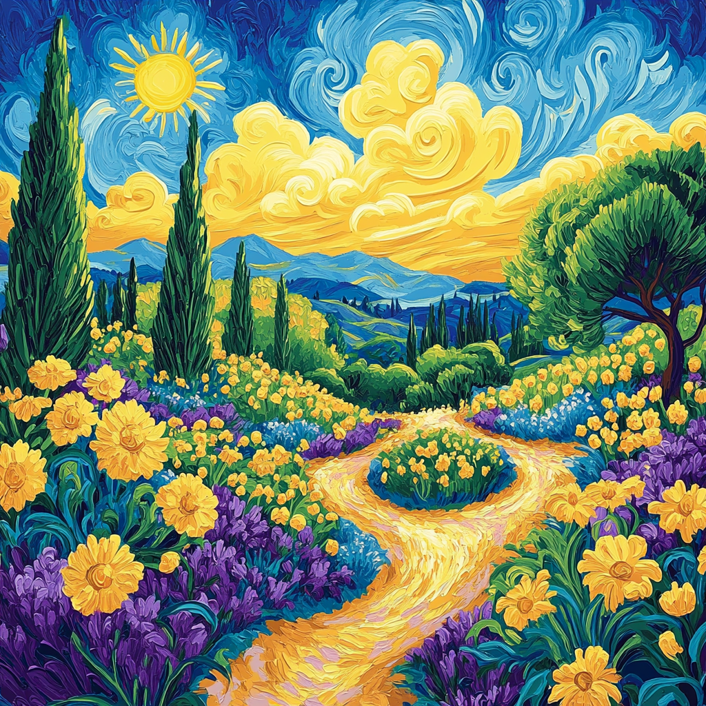 Van Gogh Inspired Whimsical Garden Painting by numbers kit