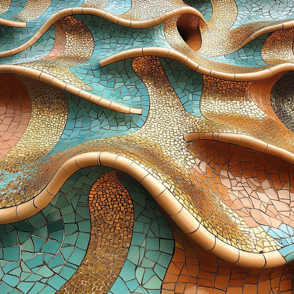 Gaudi Inspired Curved Architecture paint by numbers