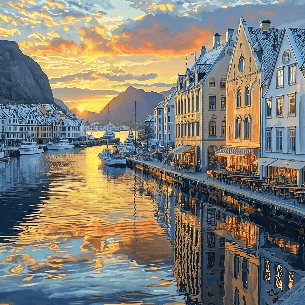 Alesund - Norway Painting Number Kit