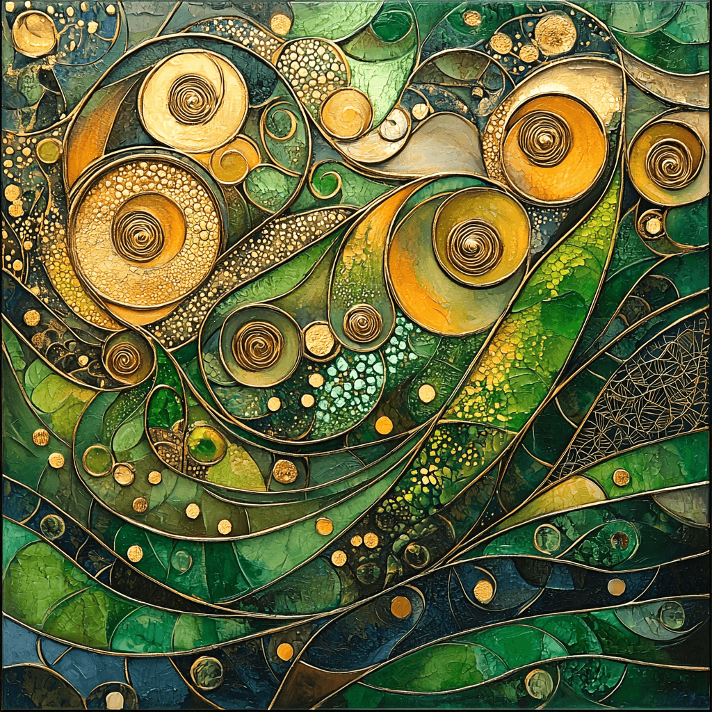 Gustav Klimt Inspired Vibrant Spirals Of Nature Paint By Color