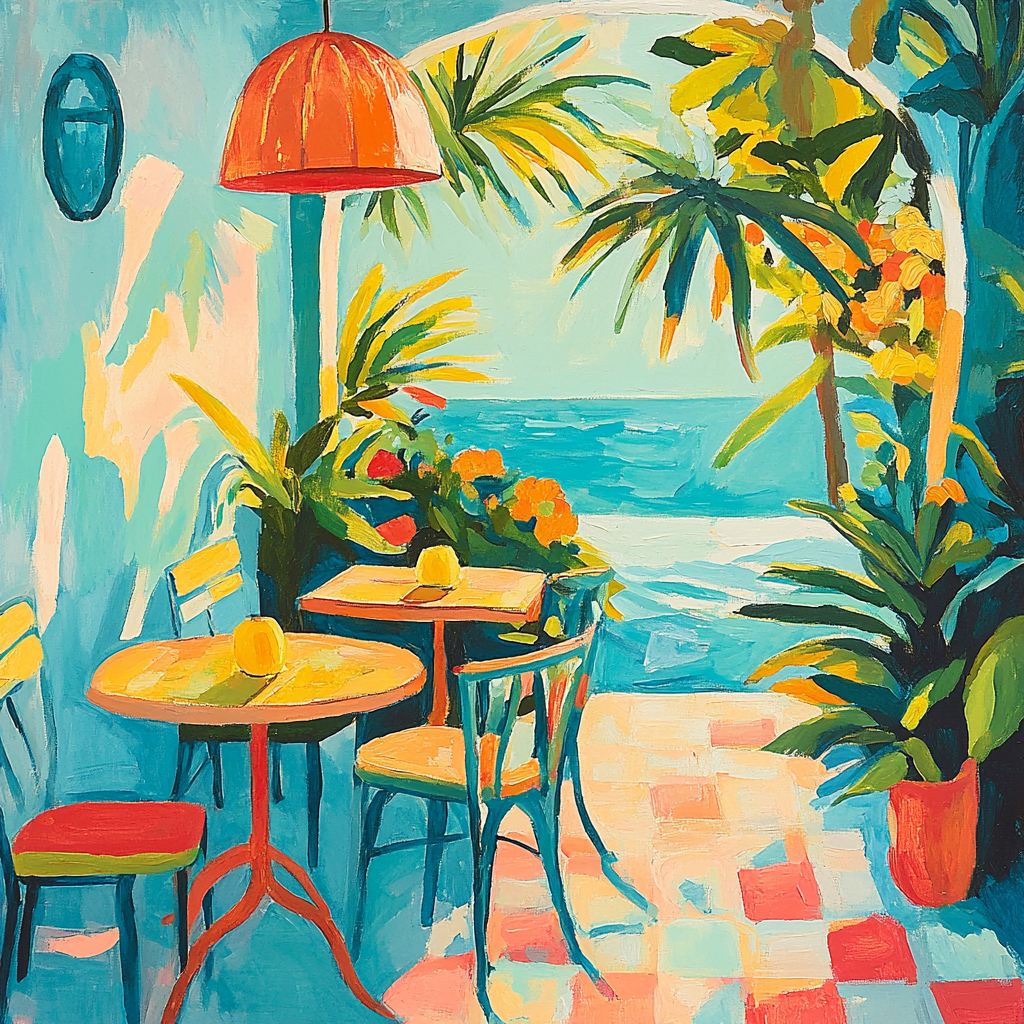 Henri Matisse Inspired Coastal Cafe paint by color