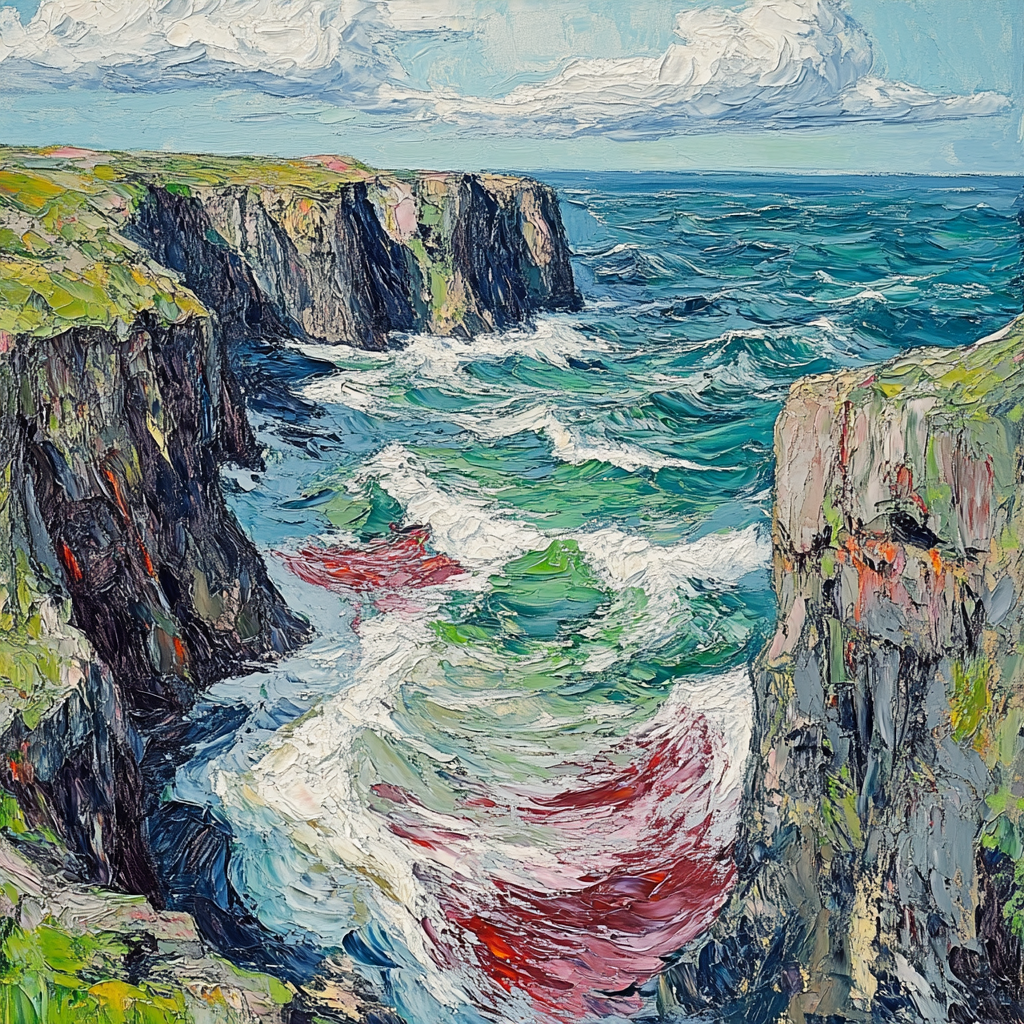 Edvard Munch Inspired Storm Surge On Weathered Coast painting number kit