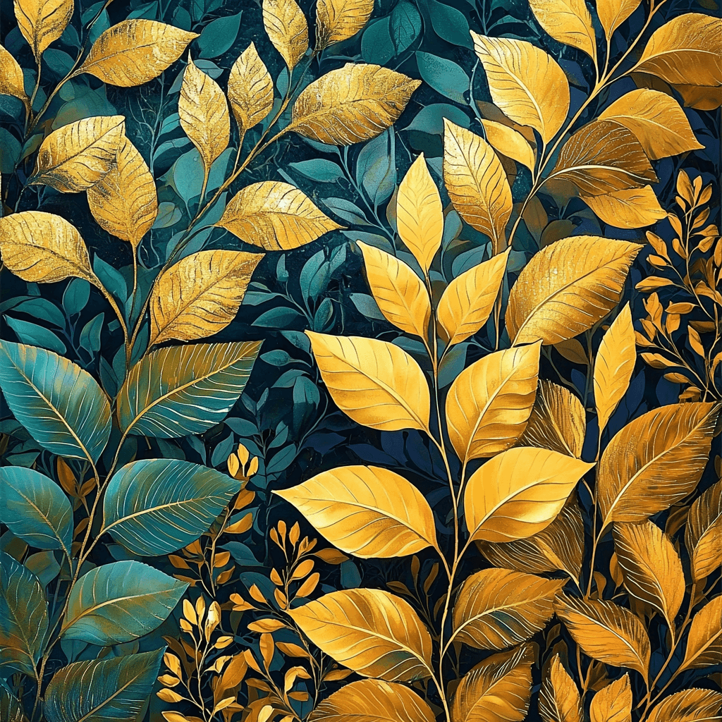 Gustav Klimt Inspired Klimt's Golden Botanical Garden Paint By Numbers Kits