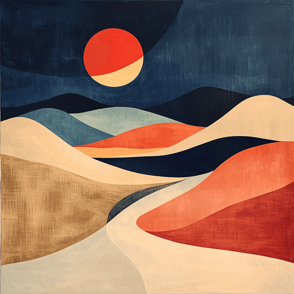Wassily Kandinsky Inspired Abstract Desert Mirage Number Painting