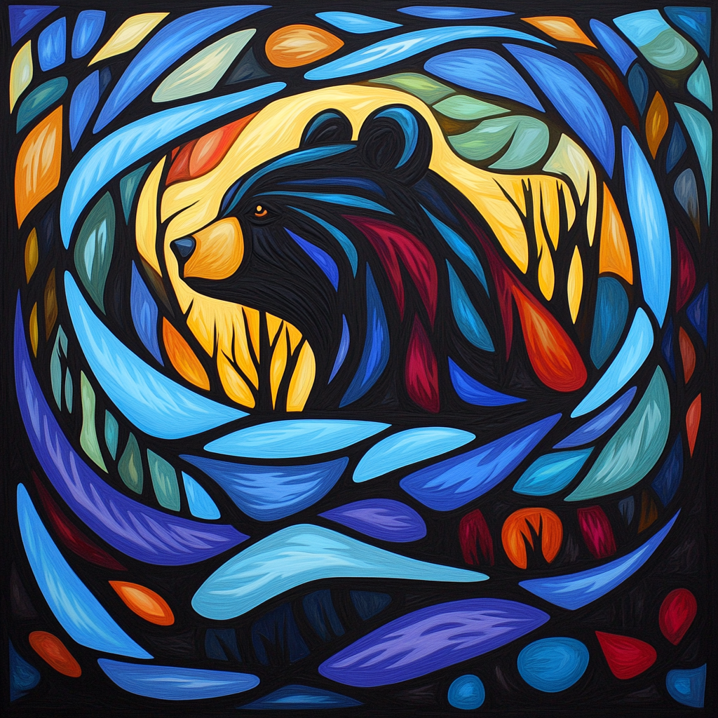 Norval Morrisseau Inspired Spirit Bear Of The Northern Winds Paint by numbers kits