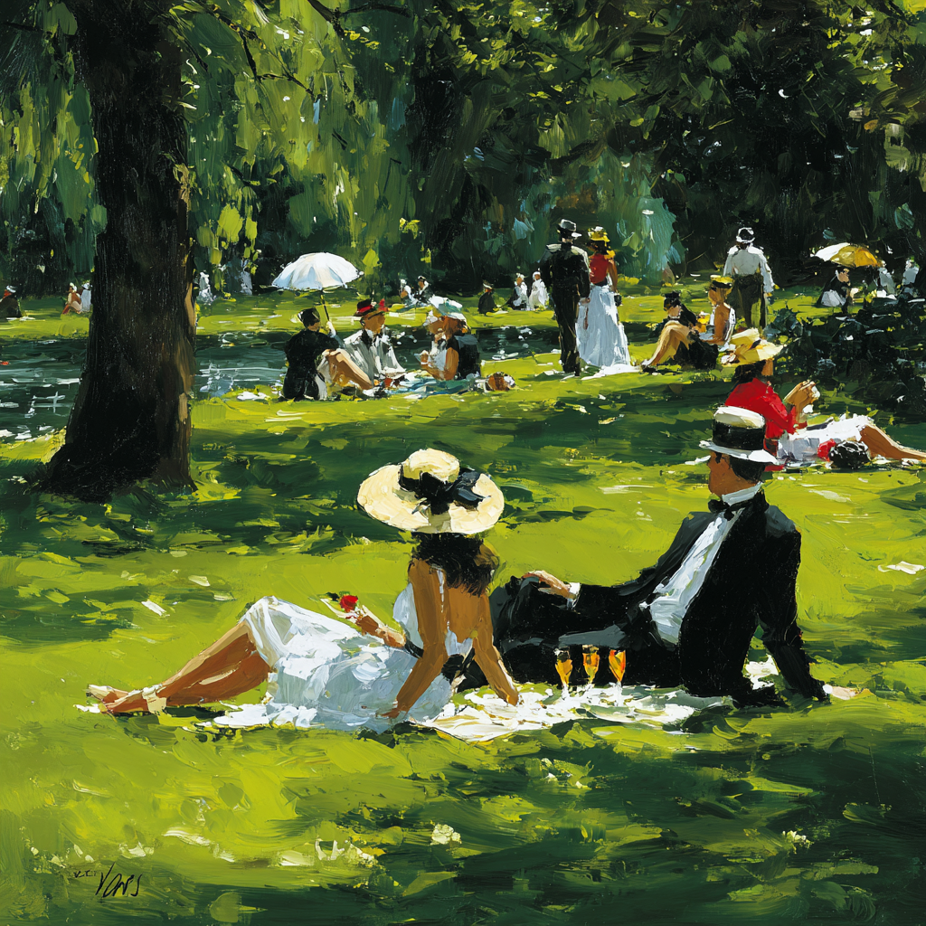 Edouard Manet Inspired Garden Picnic painting number kit