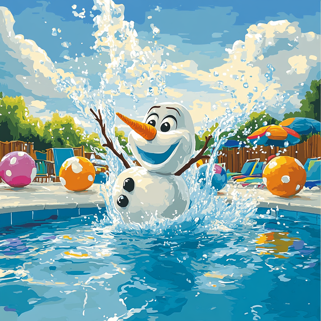 Olaf’s Summer Splash paint by numbers