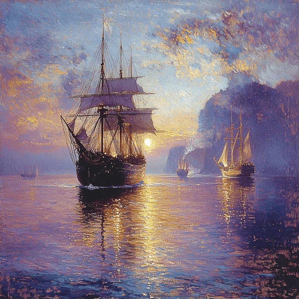 J.M.W. Turner Inspired Dreamy Twilight Seascape Paint By Numbers Kits