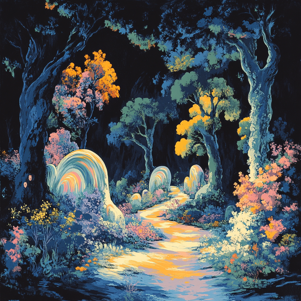 Salvador Dali Inspired Surreal Garden Of Dreams paint by color