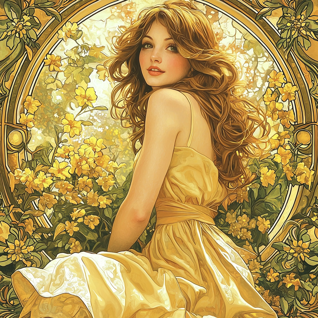 Alphonse Mucha Inspired Radiance Of The Four Seasons Paint By Color