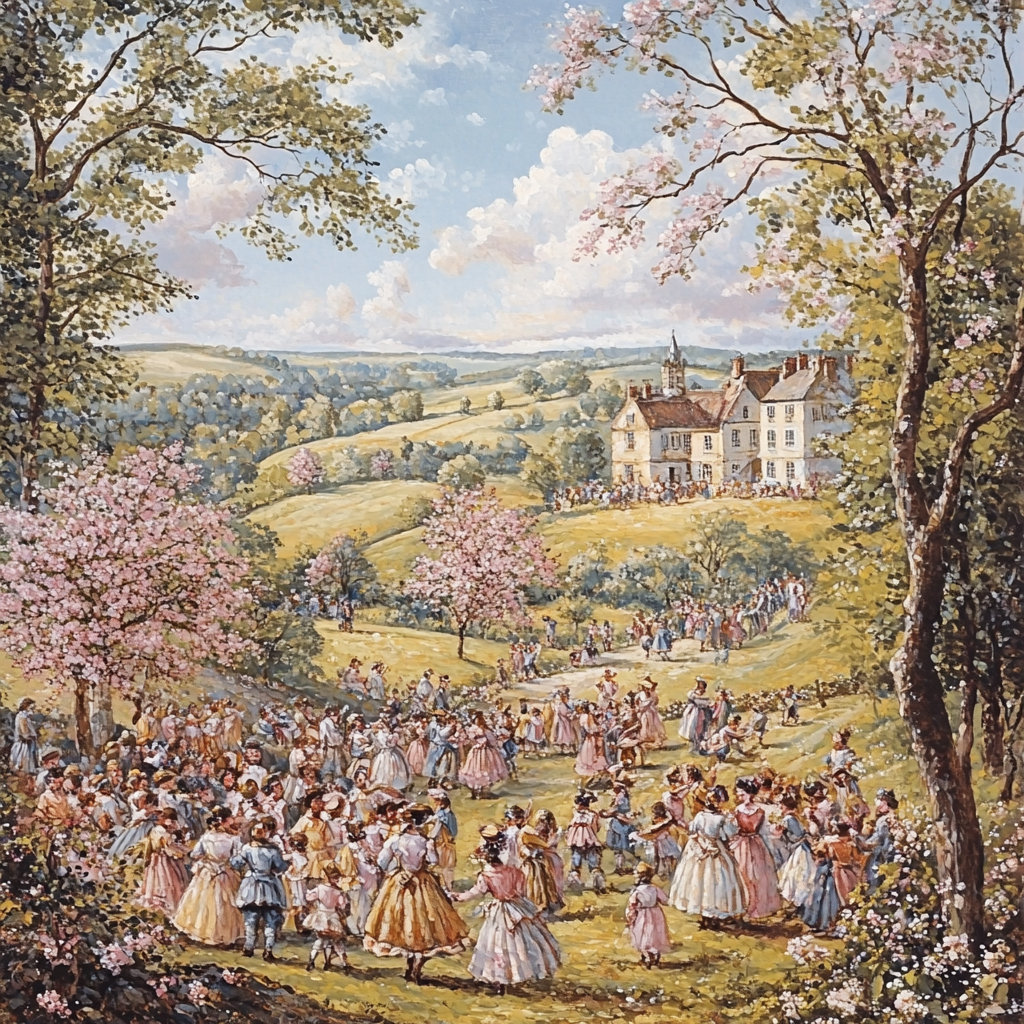 Thomas Gainsborough Inspired Village Festival Paint by numbers art