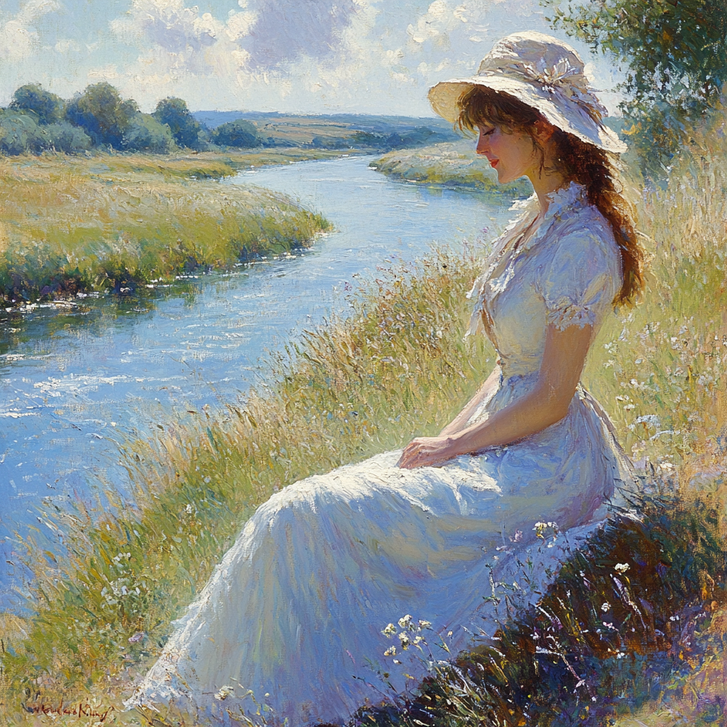 Thomas Gainsborough Inspired Riverbank Portrait DIY paint by numbers