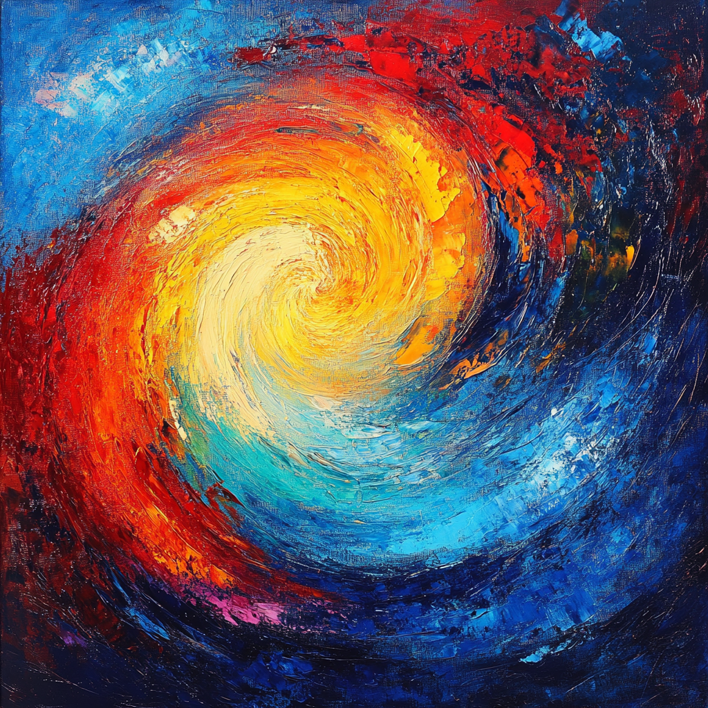 Jackson Pollock Inspired Cosmic Flow paint by color