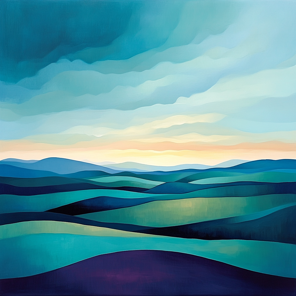 Georgia O’Keeffe Inspired Turquoise Mesa At Dusk DIY paint by numbers