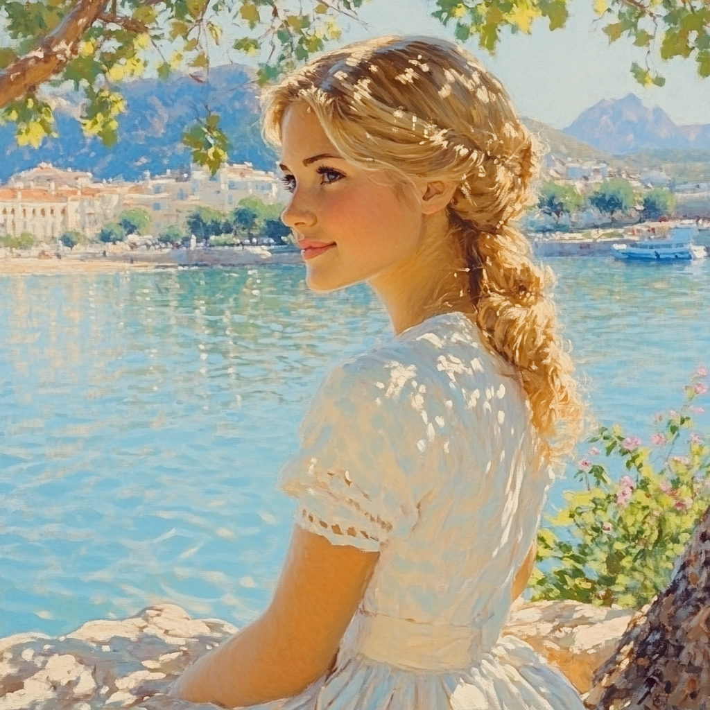 Joaquín Sorolla Inspired Bright Seaside Portrait DIY paint by numbers