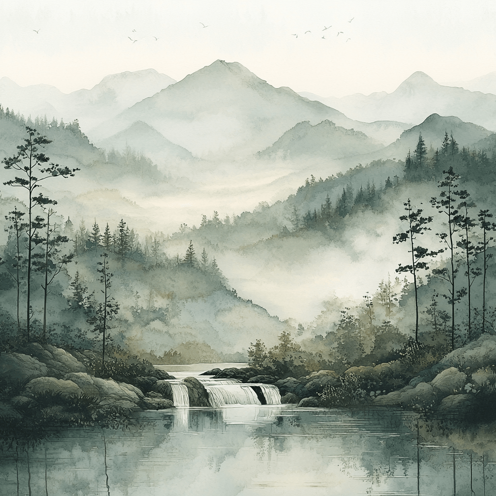 Zhao Mengfu Inspired Whispers Of The Mist Number Painting