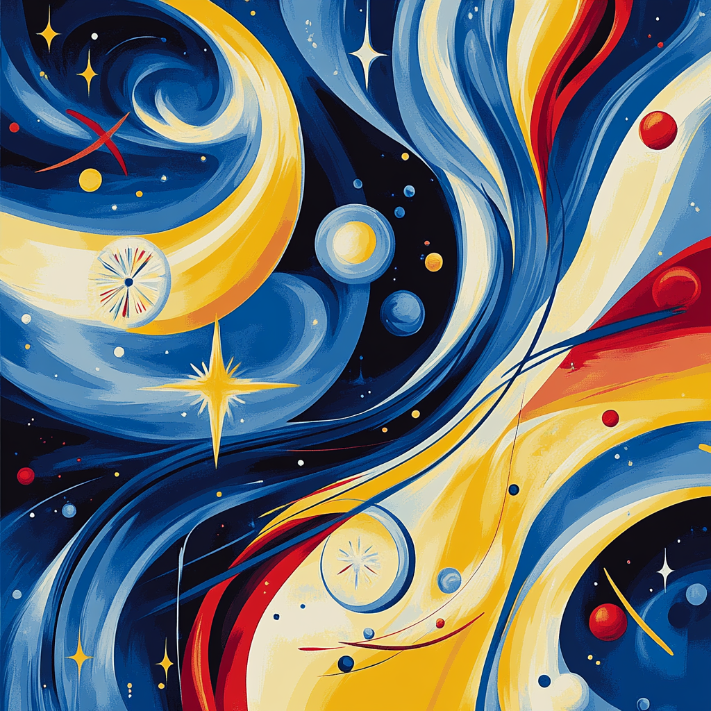 Joan Miró Inspired Cosmic Whirl Number painting