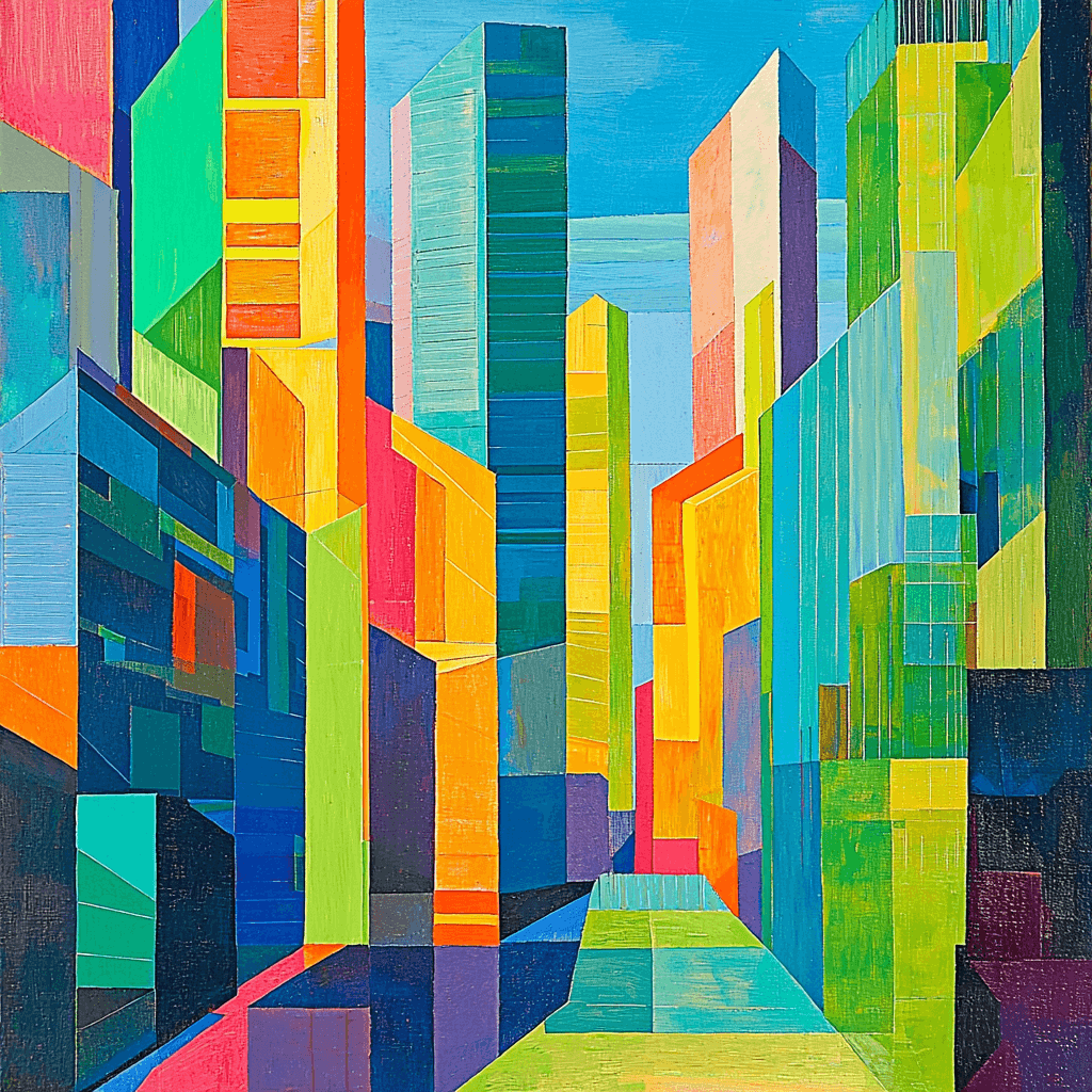 David Hockney Inspired Futuristic Cityscapes In Hockney Style Paint By Color